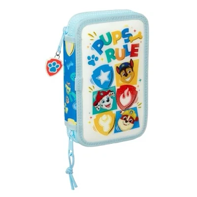 Afbeelding van Dubbele etui The Paw Patrol Pups rule Blauw 12.5 x 19.5 4 cm 28 Onderdelen