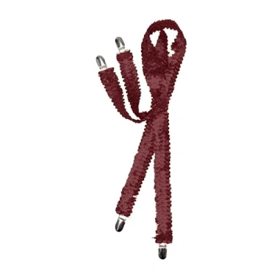 Afbeelding van Rubies Bretels rood glitter unisex/volwassenen Carnaval verkleed accessoires