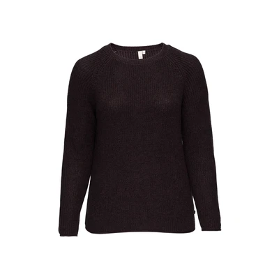 Afbeelding van QS MIT Rollsaum Trui, Dames, Maat: 48, Aubergine