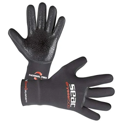 Afbeelding van SEAC Dry Seal High Stretch Premium Neopreen Duikhandschoenen, 3,5 mm 5 voor Dames en Heren, Zwart, Groot