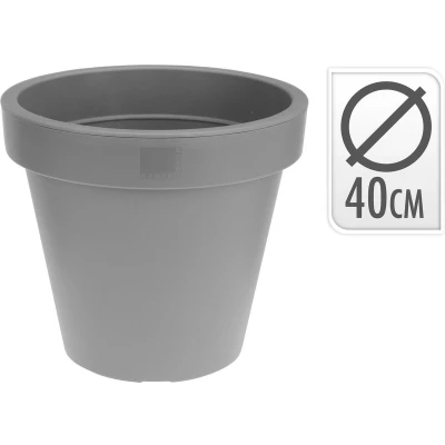 Afbeelding van Bloempot Ecken &amp; Kanten Ø 40 centimeter (Binnen/Buiten, Grijs)
