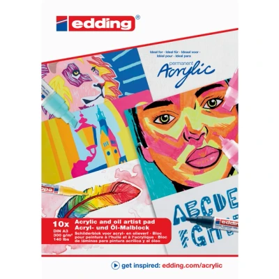 Afbeelding van Olie en Acrylblok edding 30010 A3 10 vel wit
