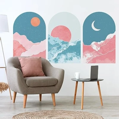Afbeelding van Papier peint intissé pré encollé fresques géantes 3 ARCHES REGARDE LA VIE EN ROSE 80x60cm