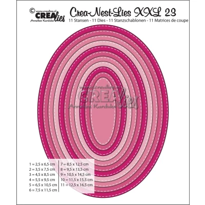 Afbeelding van Crealies Crea nest dies XXL no. 23 stans ovaal basis CLNestXXL23 / 6,5 cm 16,5