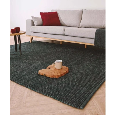 Afbeelding van Wollen Tapijt/Vloerkleed Lett Petrol 60x120 Cm 100% Wol