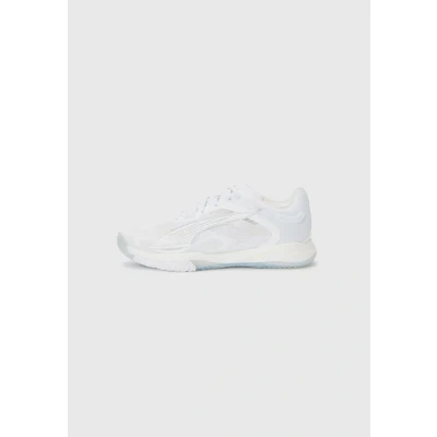 Afbeelding van PUMA Accelerate NITROâ¢ SQD 4 Handball Schoenen Unisex, Wit/Zilver, Maat 40