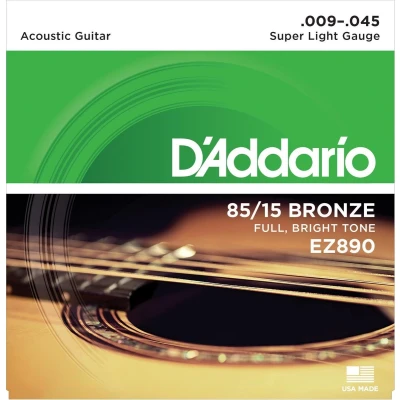 Afbeelding van D&#039;Addario A Git.snaren EZ890 09 45 85/15 Bronze Akoestische gitaarsnaren