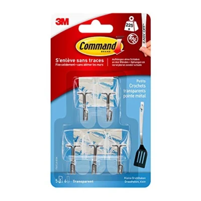 Afbeelding van Command kleine transparante draadhaken, blister met 5 haken
