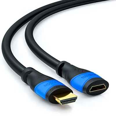 Afbeelding van deleyCON 5m HDMI Verlengkabel Compatibel met 2.0a/b/1.4a UHD 4K HDR 3D 1080p 2160p ARC Type A (Standaard) Zwart Blauw
