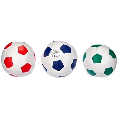 Afbeelding van Lena 62163 Football Set of 3 White with Blue, Green or Red 10 cm Indoor and Outdoor Use Soft Sports Balls for Children from 12m