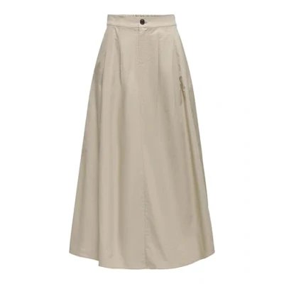 Afbeelding van ONLY Onlzora LONG Pleat Skirt Plooirok, Dames, Maat: Large, Oxford tan