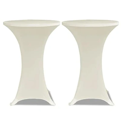Afbeelding van Statafelhoes Stretch Ø80cm Crème (2 stuks)