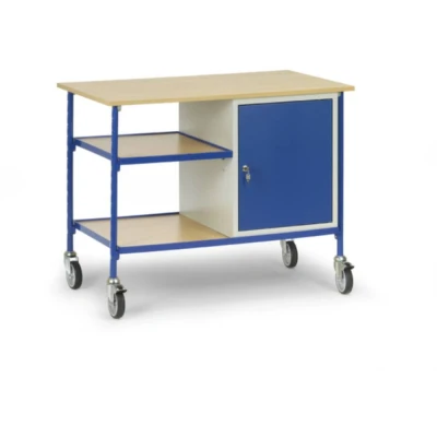 Afbeelding van fetra 5864 Tafel en kabinetwagen Staal Poedercoating Laadvermogen (max.): 150 kg Stralend blauw (RAL 5007)