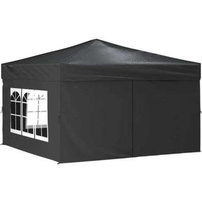 Afbeelding van Partytent inklapbaar met zijwanden 3x3 m antracietkleurig