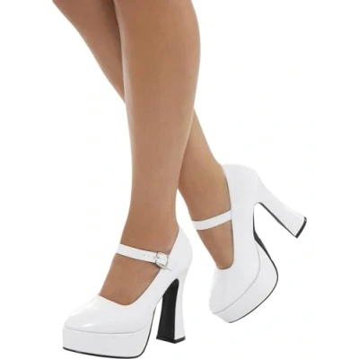 Afbeelding van Smiffy&#039;s Jaren 80 &amp; 90 Kostuum 70s Dansende Witte Schoenen Plateauzolen Wit / Beige Medium Carnavalskleding Verkleedkleding