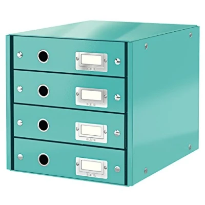 Afbeelding van Leitz Ladekast, 4 Laden, A4, Click And Store, 60490051 IJsblauw