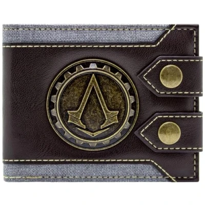 Afbeelding van Assassin&#039;s Creed Syndicate London Metaal Tandwiel Embleem Portemonnee/Beurs Bi Fold ID &amp; Kaarthouder, Bruin