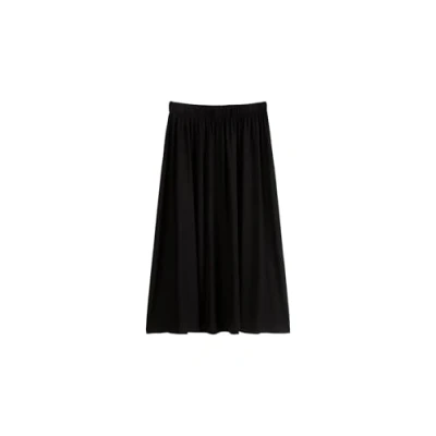 Afbeelding van Marc O&#039;Polo Denim dames Midi rok met plooien in de kleur Zwart, maat: S