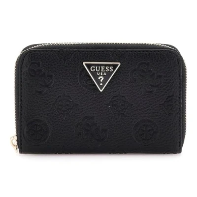 Afbeelding van GUESS Portemonnee Cresidia SLG Zip Around Wallet Black Zwart