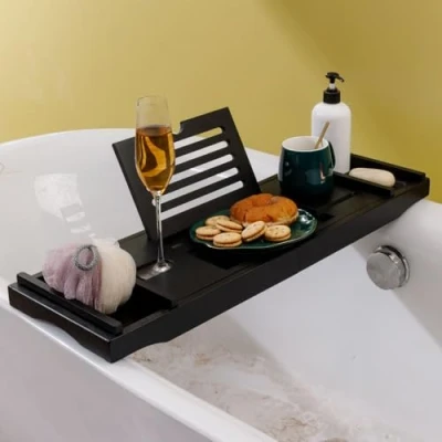 Afbeelding van Decopatent® Luxe Badplank Badrekje Uitschuifbaar 75 tot 110 cm