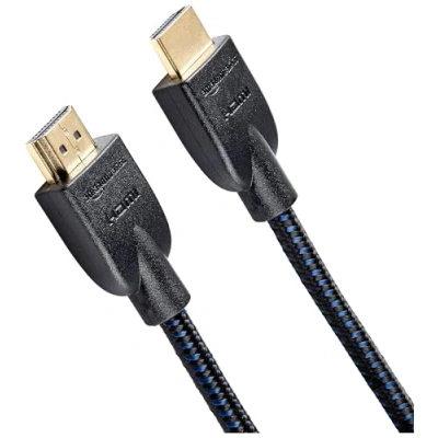 Afbeelding van Amazon Basics HDMI naar kabel, 18 Gbps High Speed, 4K@60Hz, 2160p, nylon gevlochten Ethernet Ready, 1,8 m, nylon, zwart