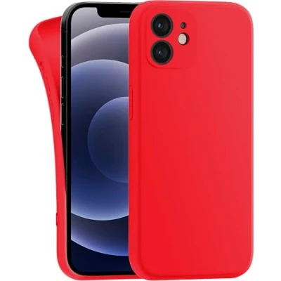 Afbeelding van MyGadget Silicone Case compatibel met Apple iPhone 12 duurzame beschermende TPU slanke achterkant cover krasbestendig Mobile mat rood