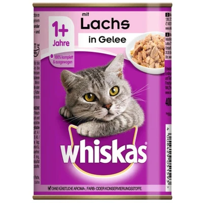 Afbeelding van 24x400g 1+ Zalm in Gelei Whiskas Kattenvoer