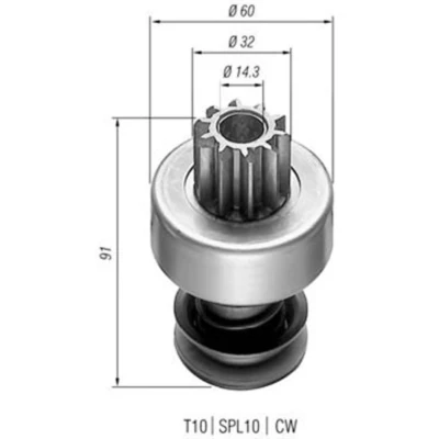 Afbeelding van Rondsel, startmotor MAGNETI MARELLI 940113020143