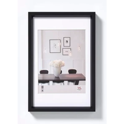 Afbeelding van walther design Zwarte fotolijst 10 x 15 cm met houder, kunststof frame in stalen stijl ES015B