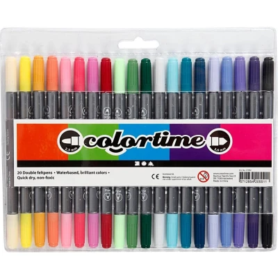 Afbeelding van Creativ Company Dubbelzijdige Stiften Extra Kleuren, 20st.