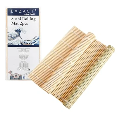 Afbeelding van EXZACT Sushi Rolling Mats 2pcs Maker Geschikt Beginner en Ervaren