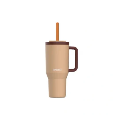 Afbeelding van Kambukka Rio Tumbler 950ml Almond Dream waterfles met Telescopisch rietje Lek proof BPA vrij