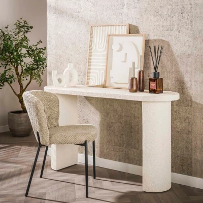 Afbeelding van Fraaai Katie kap/haltafel arch stone Marmer composiet