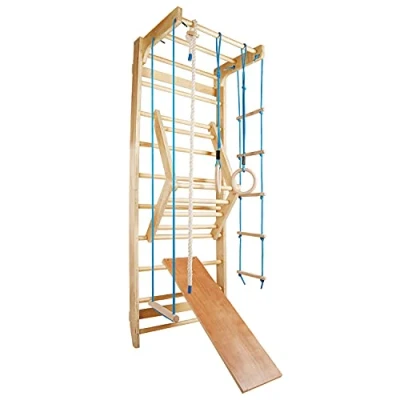 Afbeelding van CCLIFE muur Bars Gymnastische klimmen steiger houten sportuitrusting met bar Fitness kinderen volwassen