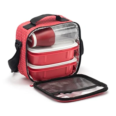 Afbeelding van TATAY Geïsoleerde lunchtas voor werk of school, blauw met stippen, 22,5 x 10 22 cm