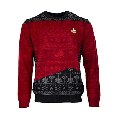 Afbeelding van Numskull Officiële Star Trek The Halls&#039; Unisex gebreide trui, XL lelijke nieuwigheid kersttrui cadeau, de zalen, S