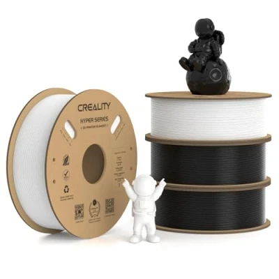 Afbeelding van Creality Hyper PLA Filament 1.75 mm, 4 KG 3D Printer voor Hoge Snelheid Printen 30 600mm/s, Duurzaam en Glad, Maatnauwkeurigheid +/ 0.03 mm,voor de Meeste Printers (Zwart &amp; Wit) Pack