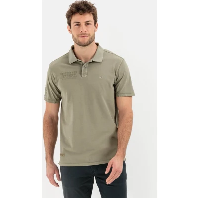 Afbeelding van Camel Active heren poloshirt groen effen