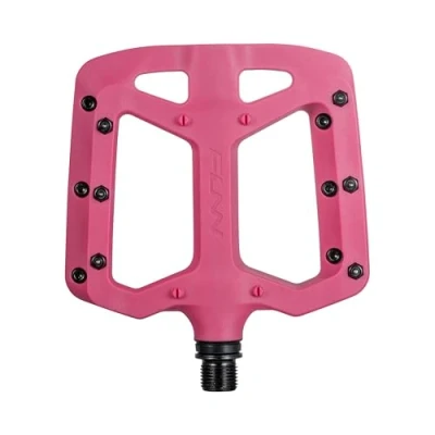 Afbeelding van Funn Taipan fietspedalen van met glasvezel versterkt thermoplast 9/16 inch CrMo assen en scheenbeen vriendelijke pennen voor MTB/BMX/stedelijk/gravel rijden (Roze)
