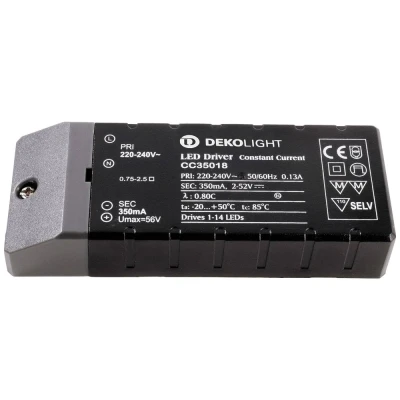Afbeelding van Deko Light Basic CC LED transformator Constante stroomsterkte 18 W 350 mA 2 52 V 1 stuk(s)