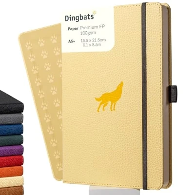 Afbeelding van Dingbats* Wildlife A5 Notitieboek Cream Wolf Blanco A5+ / Plain