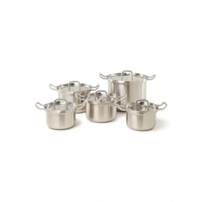 Afbeelding van BK Q Linair Master Glas pannenset 5 delig Zilver