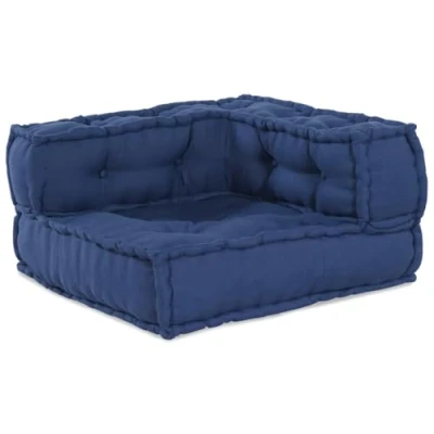 Afbeelding van vidaXL Poef Indigo Stof (100% katoen) 140 x 70 36 cm