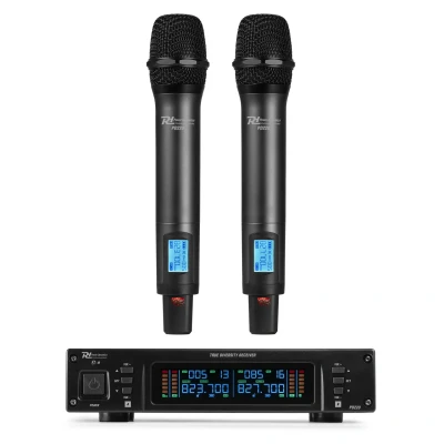 Afbeelding van Power Dynamics PD22 UHF microfoonsysteem met 2 draadloze microfoons