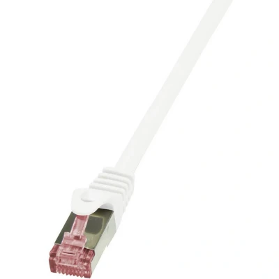 Afbeelding van LogiLink CQ2071S RJ45 Netwerkkabel, patchkabel CAT 6 S/FTP 5.00 m Wit Vlambestendig, Snagless 1 stuk(s)