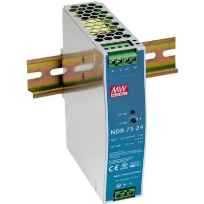 Afbeelding van Mean Well NDR 75 12 DIN rail netvoeding V/DC 6.3 A W Aantal uitgangen: 1 x Inhoud: stuk(s)