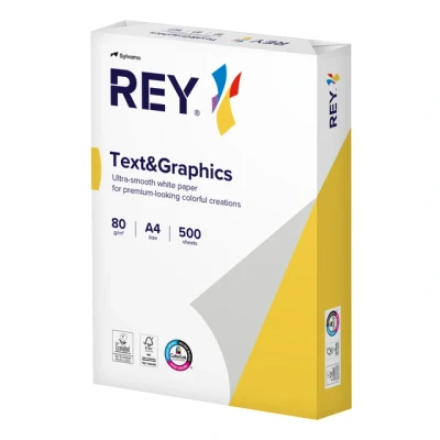 Afbeelding van Kopieerpapier Rey Text &amp; Graphics A4 80gr wit 500vel