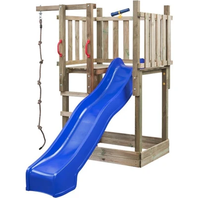Afbeelding van Swing King speeltoren hout met glijbaan Mario 104cm blauw