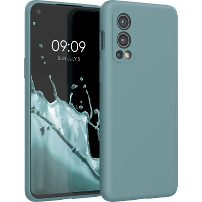 Afbeelding van kwmobile telefoonhoesje geschikt voor OnePlus Nord 2 5G Hoesje met siliconen coating Smartphone case in antieksteen