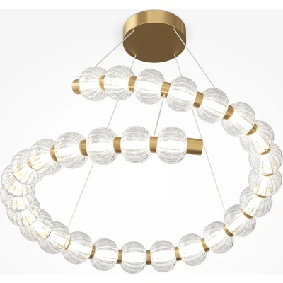 Afbeelding van Maytoni LED hanglamp Amulet, Ø 80 cm, helder/goud, glas
